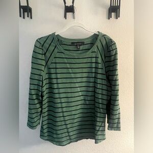Green/blue top, puffed 3/4 sleeves, XL